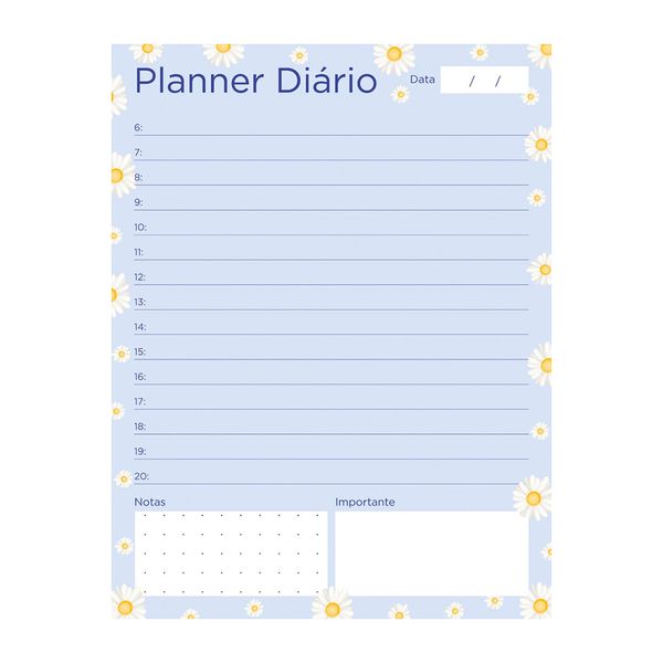 Bloco Planner Chies Diário Style Le Botânica Flower 40 Folhas 11,5x15cm