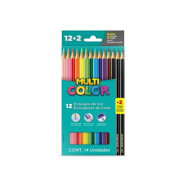 Lápis de Cor Faber-Castell Multicolor Pastel Color 12 Cores
