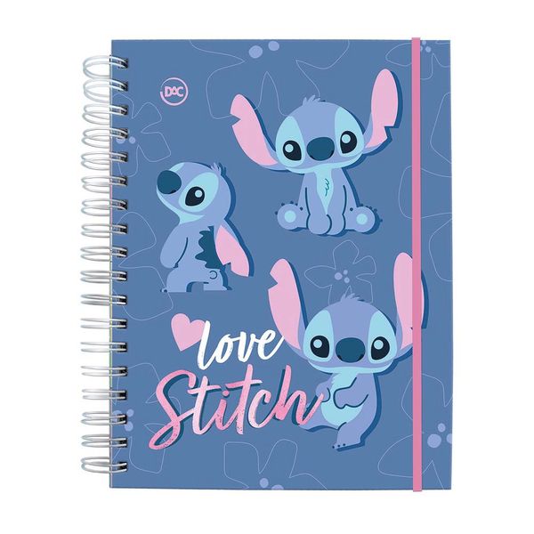 Caderno College Smart Dac Capa Dura Disney Stitich 10 Matérias 80 Folhas