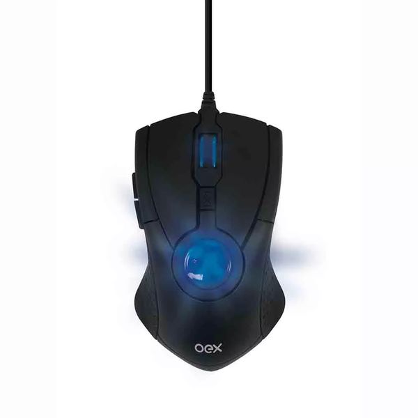 Mouse Oex Gamer Energy com Fio USB 3200 DPI 6 Botões LED Azul