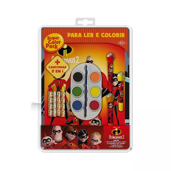 Livro Infantil Dcl Super Color Pack Os Incríveis II para Ler e Colorir Livro Infantil Dcl Super Color Pack Os Incríveis II para Ler e Colorir