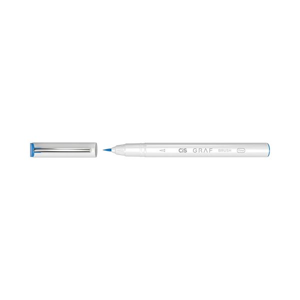 Marcador Artístico Cis Grafia Brush Fine Ponta Pincel Azul