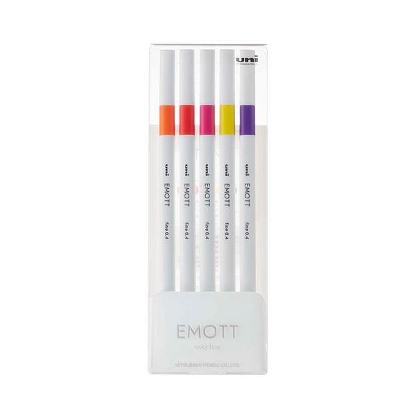 Caneta Hidrográfica Uniball Emott Fine Extra Fina Coleção Passion Colors 0.4mm com 5 unidades Caneta Hidrográfica Uniball Emott Fine Extra Fina Coleção Passion Colors 0.4mm com 5 unidades