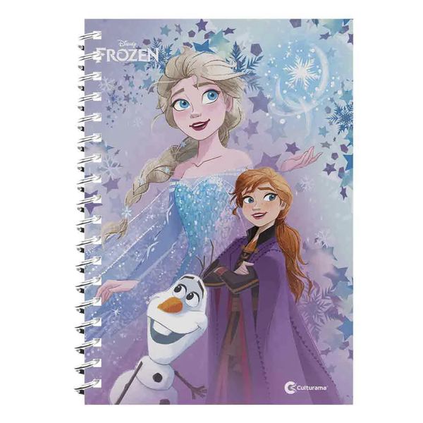 Caderno Universitário Culturama Espiral Capa Dura Le Disney Frozen 10 Matérias 160 Folhas II