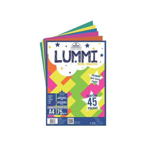 Papel Lummi Romitec A4 Colors com 45 Folhas e Livro de Atividades 210x297mm 75g