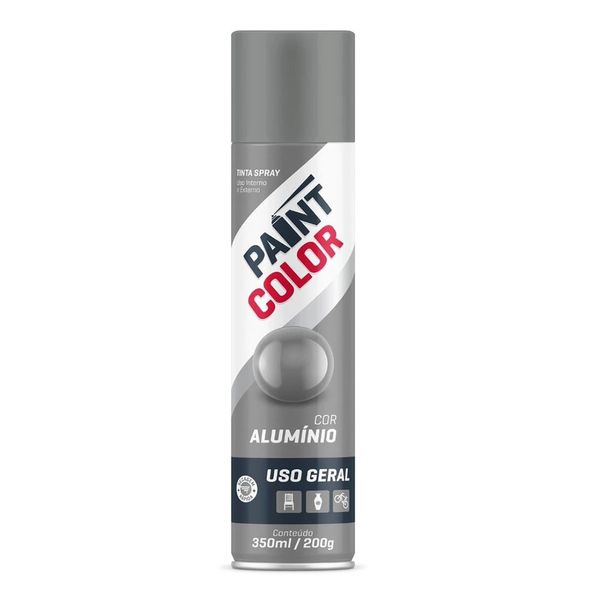Tinta Spray para Uso Geral Paintcolor Alumínio 350ml