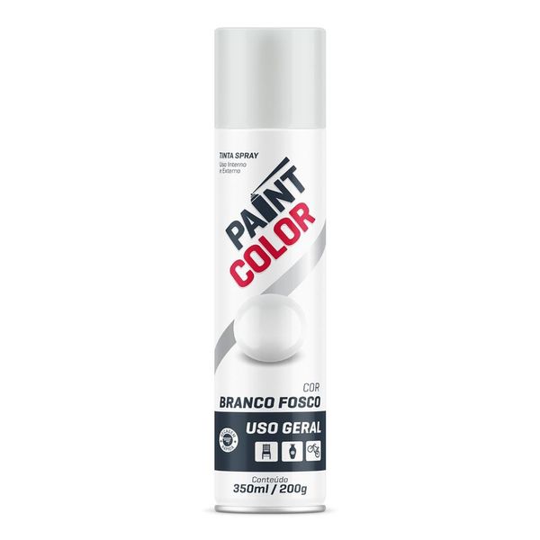 Tinta Spray Paintcolor Uso Geral Branco Fosco 350ml