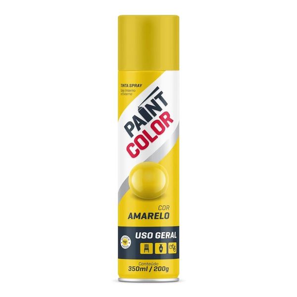 Tinta Spraypara Uso Geral Paintcolor Amarelo 350ml
