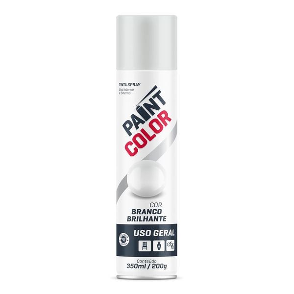 Tinta Spray Paintcolor Uso Geral Branco Brilhante 350ml