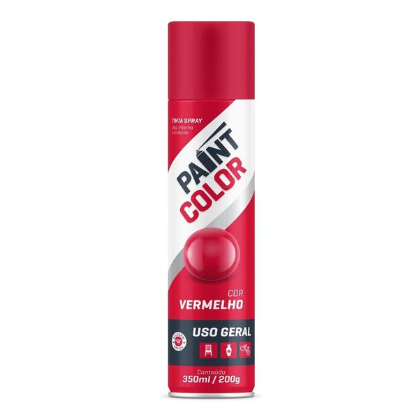 Tinta Spray Paintcolor Uso Geral Vermelho 350ml