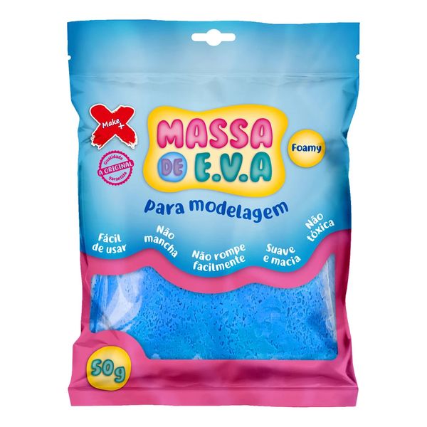 Massa De Eva Para Modelar 50G Azul Claro Massa De Eva Para Modelar 50G Azul Claro