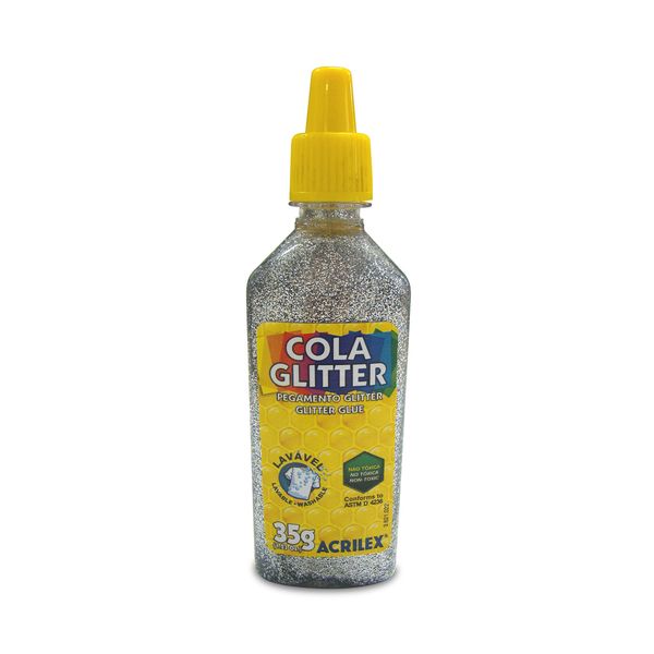 Cola Acrilex Gliter Prata 35g