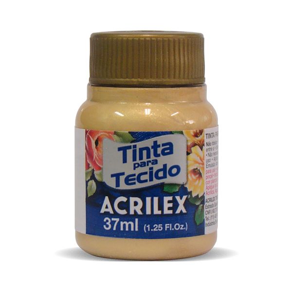 Tinta Acrilex para Tecido Metálica 37ml Ouro