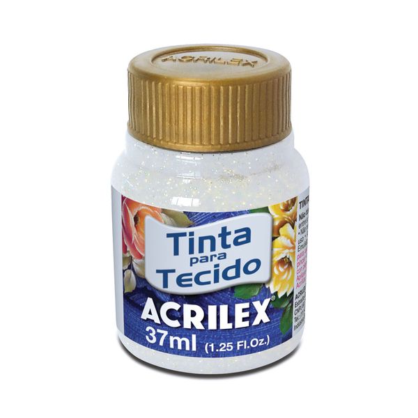 Tinta para Tecido com Glitter 37ml Cristal Tinta para Tecido com Glitter 37ml Cristal