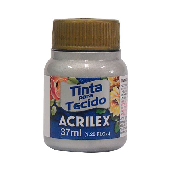 Tinta para Tecido Metálica 37ml Prata