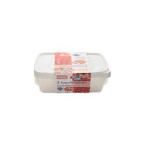 Conjunto de Potes São Bernardo em Plástico Branco Retangular Leve 4 Pague 3 1,2L - Item Sortido