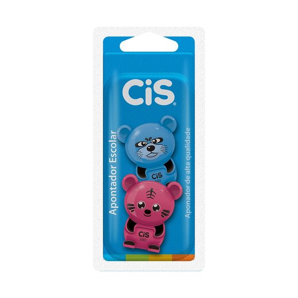 Apontador Cis com Depósito 2 Furos Animal Fun Cores Diversas - Item Sortido