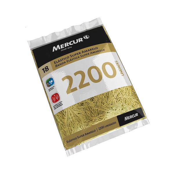 Elástico Mercur Super Nº18 Amarelo com 2.200 Unidades Elástico Mercur Super Nº18 Amarelo com 2.200 Unidades