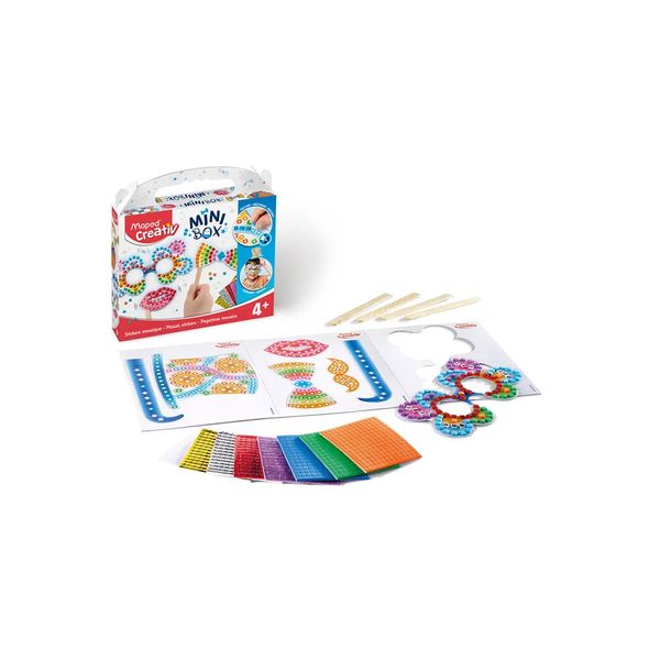Kit Creativ Maped Mini Box Artistico com Acessórios, Quadro Paper Mosaico e Cartela de Adesivos