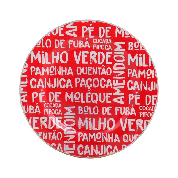 Prato para Sobremesa Le de Vidro Vermelho 19,5cm