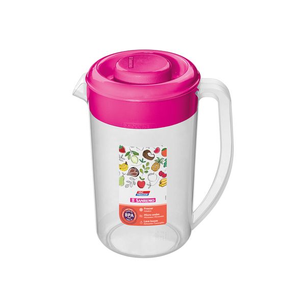 Jarra de Plástico Multiuso Sanremo Transparente com Tampa 2l