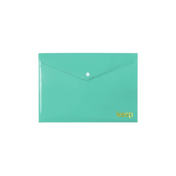 Pasta Envelope A5 Fecho Botão Verde Keep - EI143 EI145