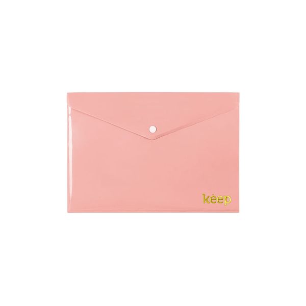 Pasta Envelope A5 Fecho Botão Rosa Keep - EI143 EI143