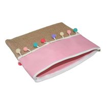 NECESSAIRE DE JUTA LE ZALIKE ROSA CLARO Nécessaire de Juta Le Zalike Rosa Claro