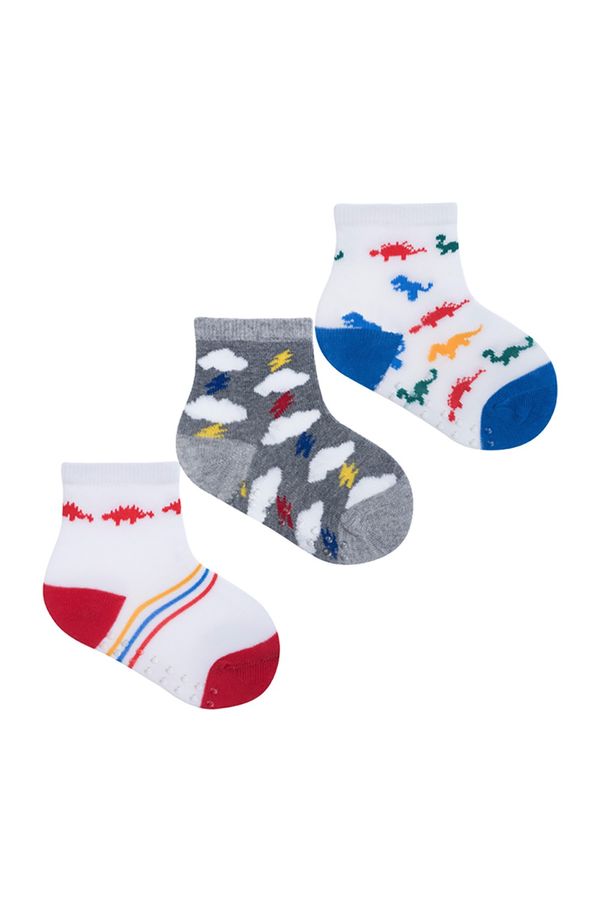 Meia Pimpolho Infantil com 3 Peças Estampas Diversas Azul - Item Sortido
