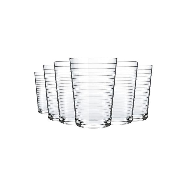 Jogo de Copos Nadir Ginga em Vidro Transparente 6 Peças 310ml
