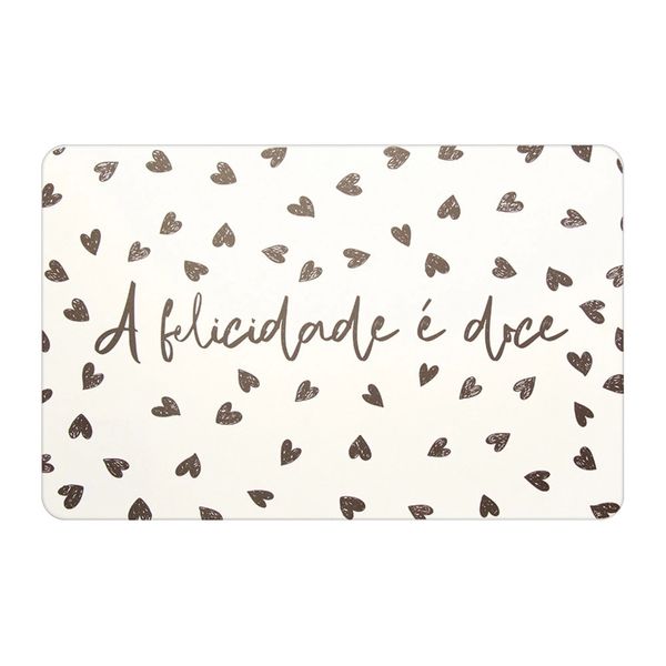 Jogo Americano Hauskraft Felicidade em PVC 43x28cm 1 Peça