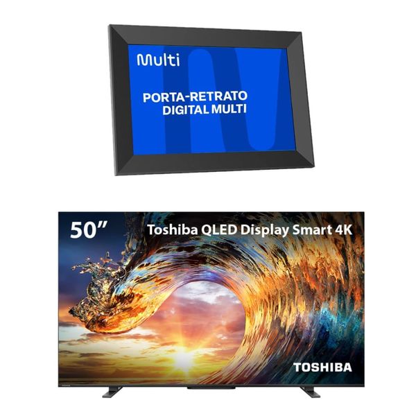Smart TV QLED 50'' 4K Toshiba 50M550LS VIDAA Compre e Leve Porta Retrato Digital Smart WiFi Integrado 10.000 Fotos - TB013MK TB013MK