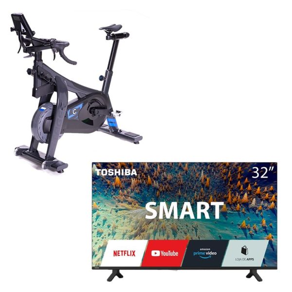 Combo Tech - Smart Tela DLED 32'' HD Toshiba VIDAA e Smart Bike SB20 Stages Wellness - GY0620K GY0620K
