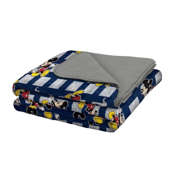 Edredom Solteiro Portallar Disney Doce Vida Mickey Mescla em Malha Azul Edredom Solteiro Portallar Disney Doce Vida Mickey Mescla em Malha Azul