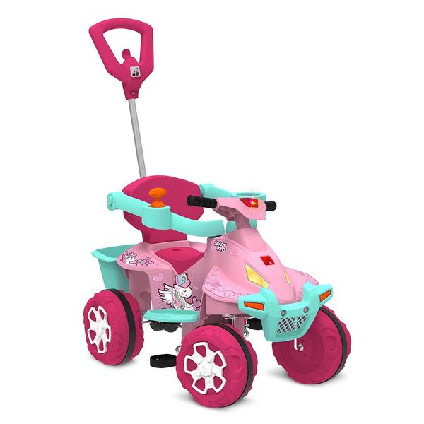 Quadriciclo Infantil Bandeirante Smart Passeio e Pedal Rosa
