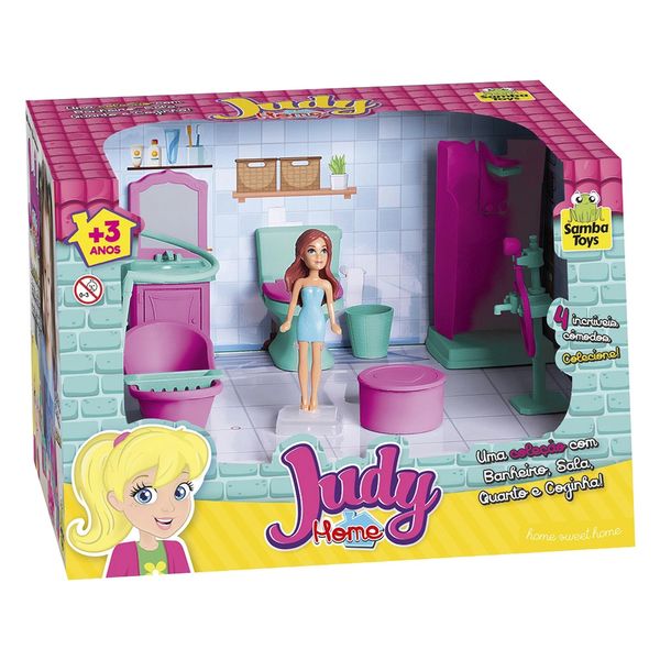 Coleção Judy Samba Toys Banheiro com Boneca