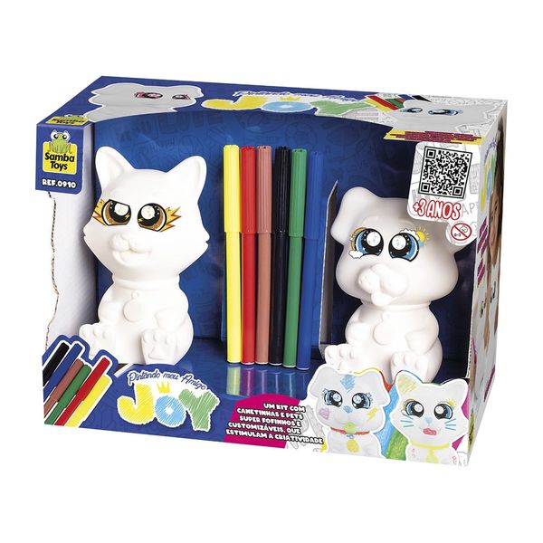 Joy Dupla Cachorro e Gato para Pintura Samba Toys