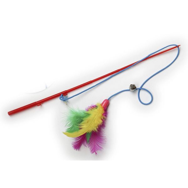 Brinquedo Para Gatos Pet Napi Vara Com Bolas e Penas Brinquedo Para Gatos Pet Napi Vara Com Bolas e Penas