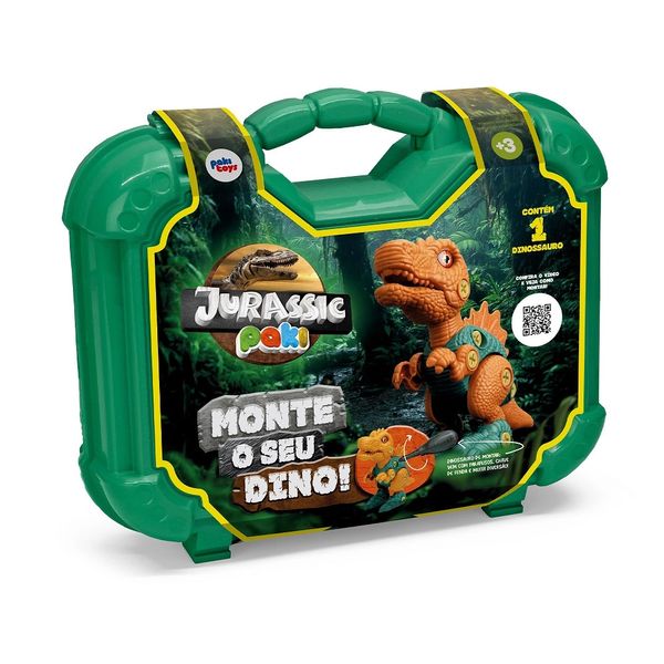Brinquedo Dinossauro de Montar com Maleta Pakitoys Jurassic