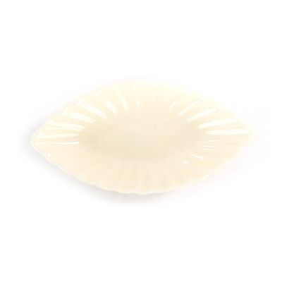 Travessa Oval Canelada Bege 25cm