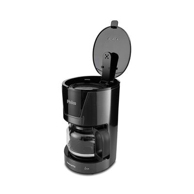 Cafeteira Elétrica com Porta Filtro Philco Titanium Inox Preta 18 Xícaras - 220V