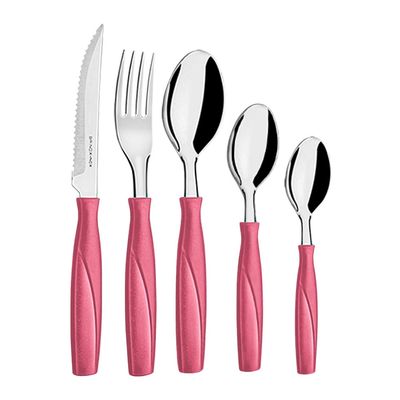 Faqueiro com Jarra Brinox Itaparica Rosa com 20 Peças