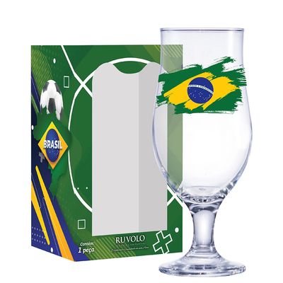 Taça para Cerveja Ruvolo Royal Beer Bandeira do Brasil 330ml