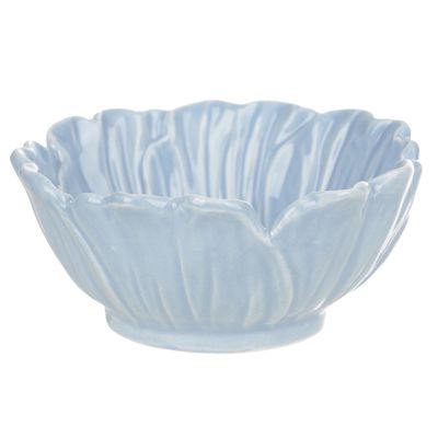 Bowl Petisqueira Cerâmica Flor Arte Pétalas Azul Claro 10,2x10,2x4,5cm