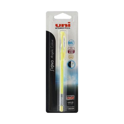 Caneta Gel Uniball Signo Angelic Color Pastel Amarela 0.7mm