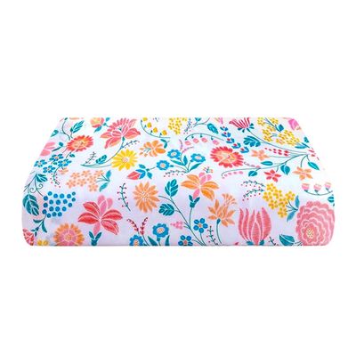 Lençol Solteiro Le Casa Euforia com Elástico 100% Poliéster Rosa