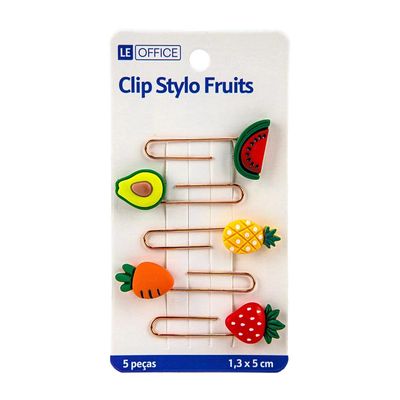 Clip Le Stylo Fruits Colors 50mm com 05 Unidades