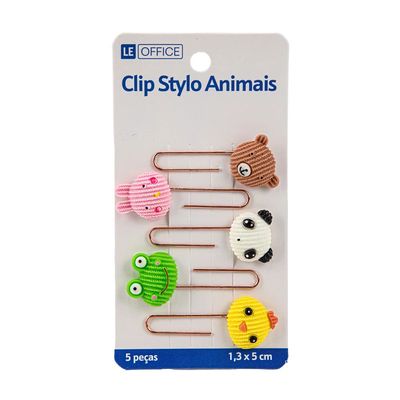 Clip Le Stylo Botânica Animais Colors 50mm com 05 Unidades