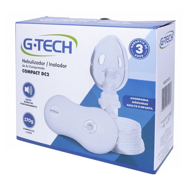 Nebulizador Inalador de Ar Comprimido G-Tech Compact DC2 Bivolt