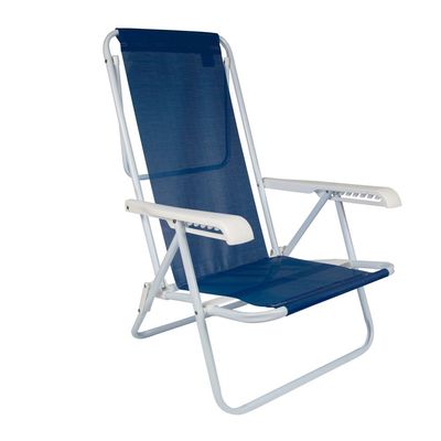 Cadeira De Praia Piscina Reclinável 8 Posições Sannet Mor Azul Marinho